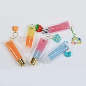 Sparkly Lip Gloss Set - Pink, Orange, Blue